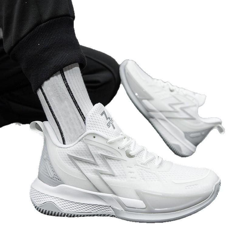 Basketball Shoes Men's and Women's Mesh Breathable Non-slip Wear-resistant Shock Absorption Actual Combat Lightweight Soft Sole Student Fluorescent