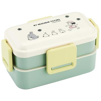 Skater-Bento-Box mit 2 Ebenen, 600 ml, für Frauen, antibakterieller, flauschiger Kuppeldeckel, hergestellt in Japan, Ghibli, Mein Nachbar Totoro, March PFLW4AG