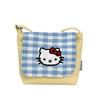 Hello Kitty Fashion Crossbody Bag With Plaid Pattern And Nylon Material For Women