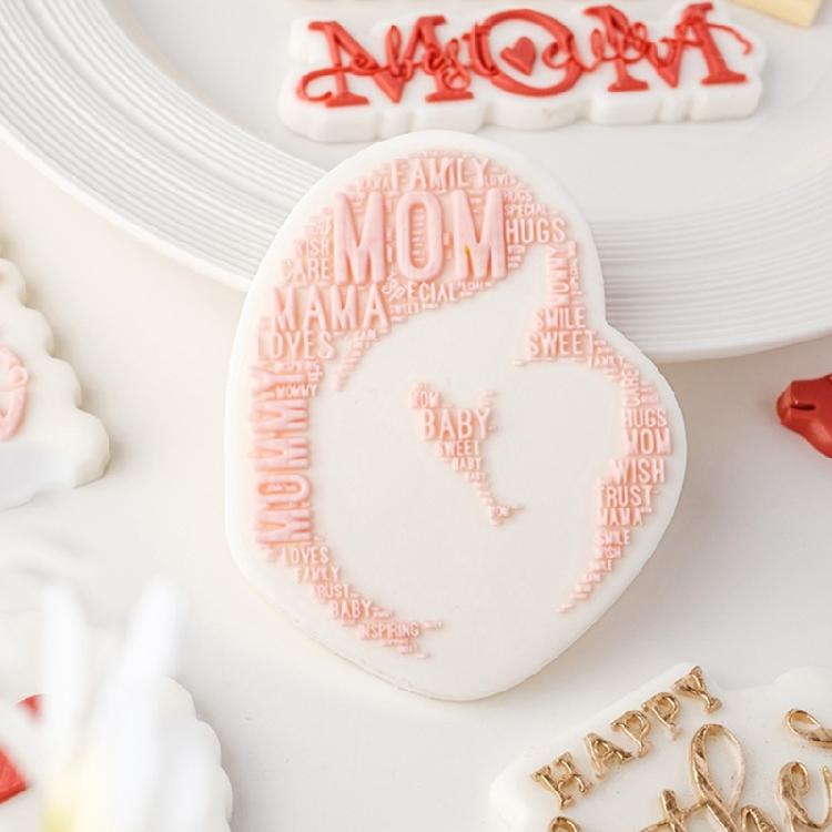 Biscuit Moulds Easy to Use Biscuit Stamps Mothers' Day Theme Plastic Material
