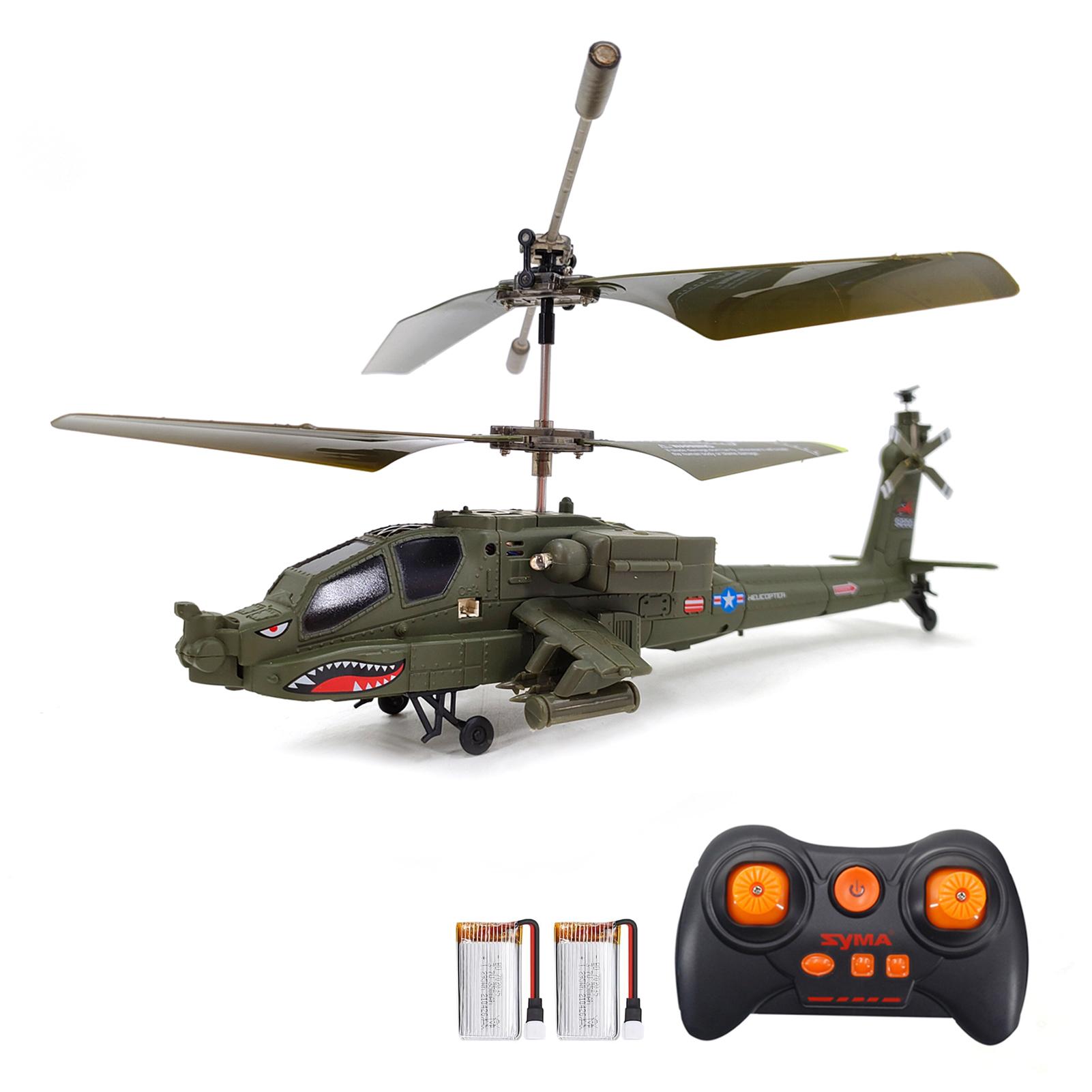 Hélicoptère télécommandé SYMA S109H avec double hélice 2,4 GHz Altitude du drone télécommandé 2 battery vert foncé