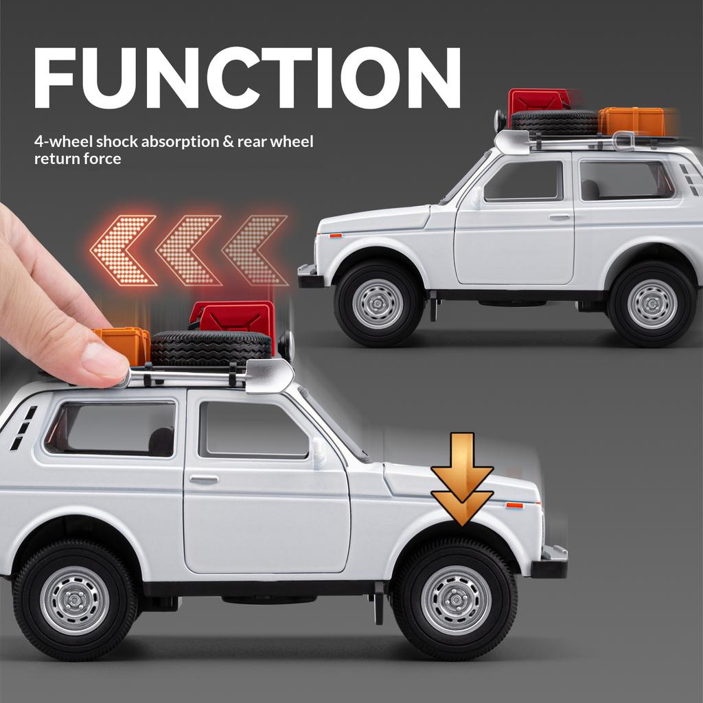 1/24 LADA NIVA Outdoor Edition Alloy Car Model Classic Off-Road Vehicle Toy Suitable for Children Over 3 Years Old Toy Car Gift