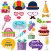 Happy Accessories Birthday With Humorous Paper Props For Family Parties Kids