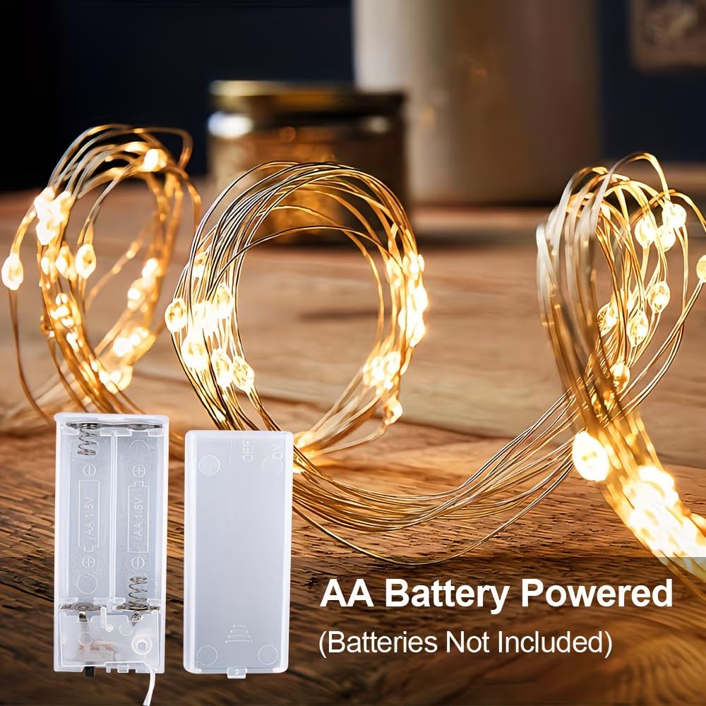 Set of 10 LED String Lights, 2m, 20 Bulbs, Fairy Lights, IndoorOutdoor Use, Christmas Decorations, Illumination Lights, Garland, Bedroom, Party,