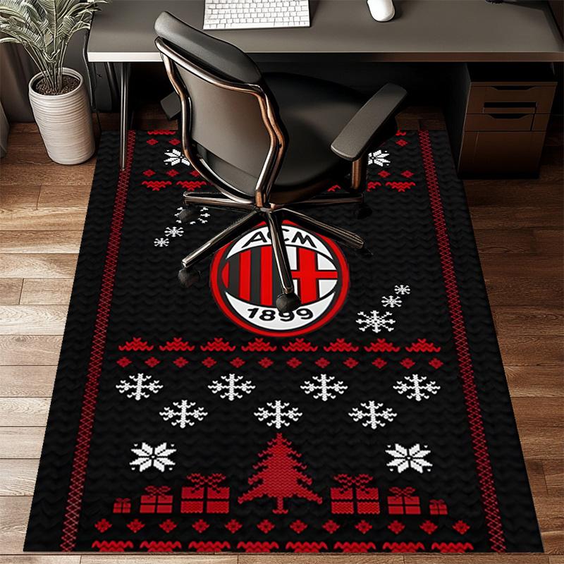 Milan Football club Printed Office Carpet Chair Cushion Entryway Rug, Rugs for Living Room, Bedroom Christmas gifts