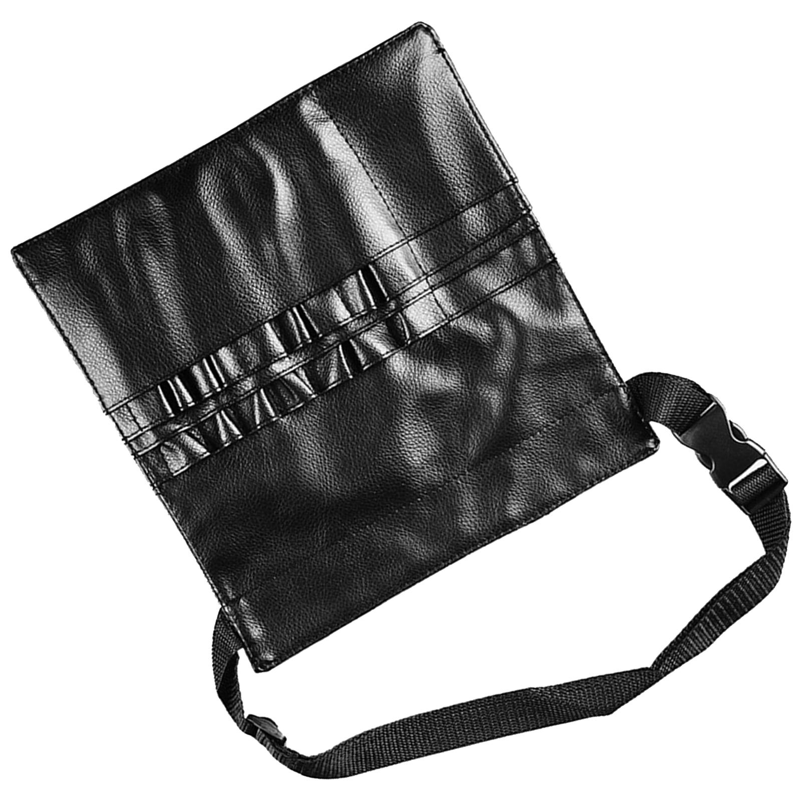 

Adjustable Belt Strap Cosmetic Brush Organizer Bag 22 Pockets PU Leather Case Holder For Professional Makeup Artists