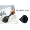 [Rugged Plunger] Compact and Rugged Sink and Drain Plunger | for Kitchen Sink, Bathroom Sink, Shower and Bathtub, Large Bellows for Residential Use