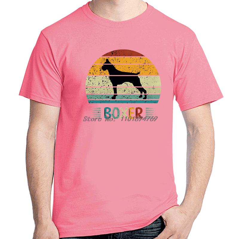 Funny Boxer Vintage Retro Sunset Graphic Tees Lover Dog Tshirt Summer Short Sleeve Tshirts Cotton Unisexs Print T Shirt