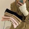 Soft Plush Knitted Gloves Solid Colors Fingerless Gloves Luxury Writting Gloves  Autumn Winter
