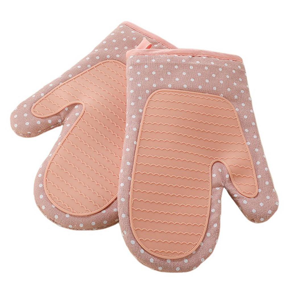 1 Pair Silicone Oven Mitts,Thickened Heat-Resistant Heat-Insulating Microwave Gloves,Prevent Burns Outdoor Barbecue,For Kitchen