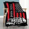 Big Truck Customize Your Name Blanket Gift Personalized Blanket Ultra-Soft Suitable for Bedding Livingroom Living Room Nap for All Occasions