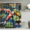 Colorful Koi Fish Shower Curtain Water Lilies Design for Bathroom Decor Waterproof Fabric Customizable Size