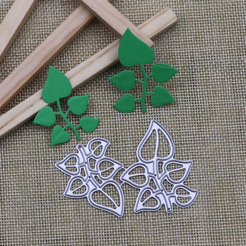 2Pcs/lot Metal Cutting Dies Cut Die Mold Leaves Bud Decor Scrapbook Paper Craft Blade Punch Stencil