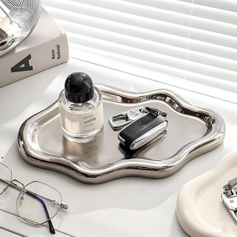 2 Stück Süßes Wolkenförmiges Schmuckaufbewahrungsfach Kunststoff Ring Ohrring Organizer Schminktisch Schale für Schlüssel Uhr Schlafzimmer Schreibtisch Dekoration