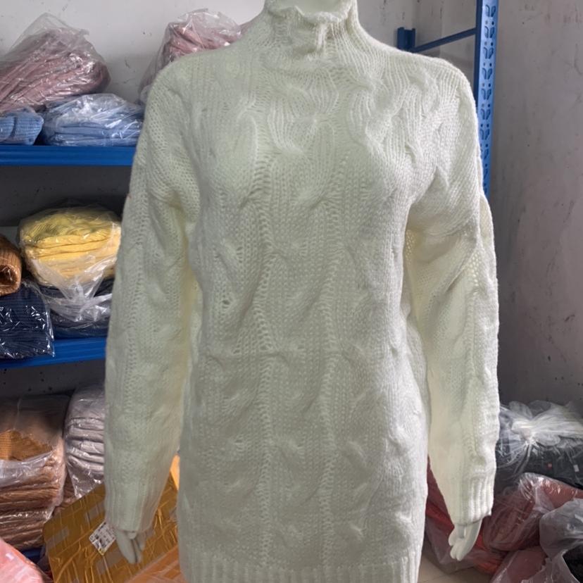 GMXIA Pullover Loose Temperament Commuter Sweater Solid Color Turtleneck Twist Fashion Sweater for Women