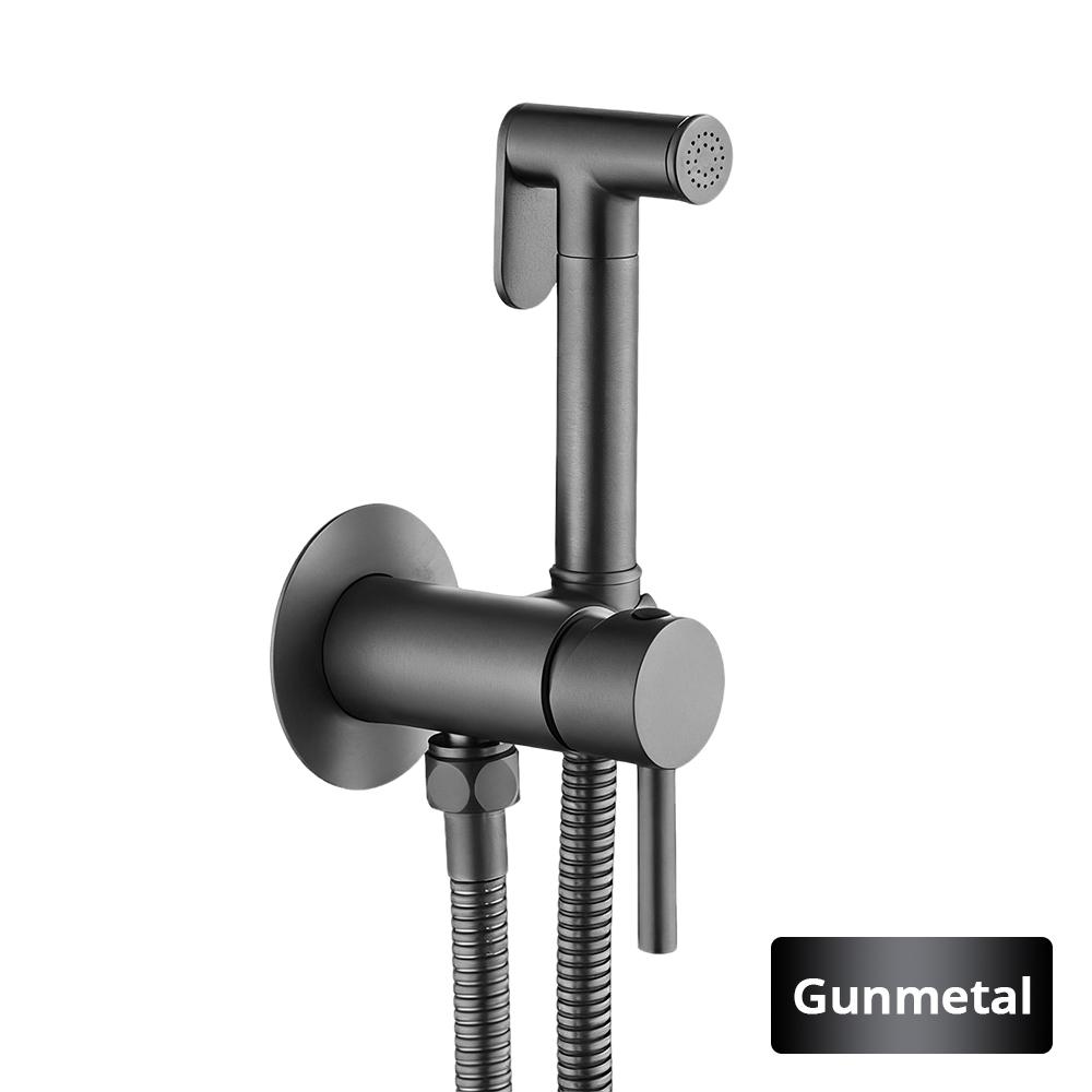 Brushed Gold Brass Hand-held Wall-mounted Bathroom Kitchen Toilet Faucet with Stand Hybrid Hot And Cold Water Bidet Sprayer