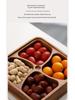 Cuenco de Frutas de Nogal Japonés con Compartimentos para Frutas Secas y Snacks