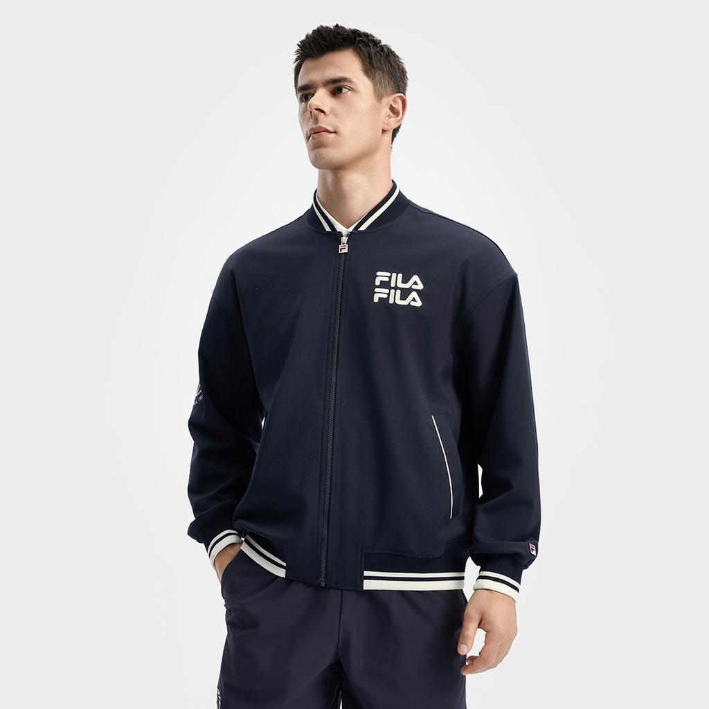 Fila Tennis Athletics Fashion Classic Casual Sports Versatile Functional Loose Woven Baseball Jacket Men Jacket A11M533703F-NV