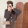 Vintage soft waxy knitted cardigan top women's spring new loose design color dot sweater jacket