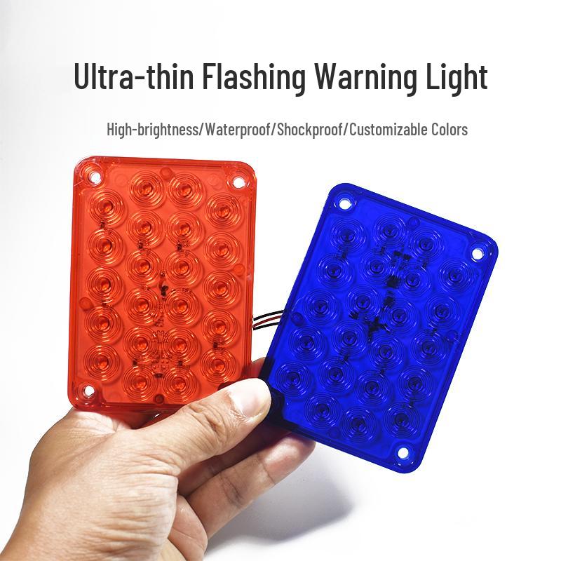 

Compact Red & Blue Warning Strobe Light for Engineering Vehicles & Security Booths, 12V/220V Barrier Signal Flashing Light. 12V Red, Single, Flash