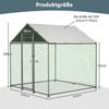 Recinto all'aperto per polli 2x2x2m con chiusura di sicurezza e telo impermeabile in PE, recinto metallico per polli, conigli e altri piccoli animali