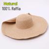 Summer Crochet Natural 100% Raffia Sun Hats Women Vacation Wide Brim Sunscreen Beach Hat Stage Catwalk Style Big Edge Straw Hat