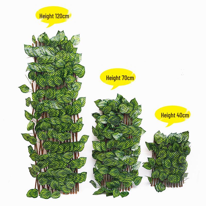 Retractable Grille with Faux Greenery for Balcony or Garden Decoration