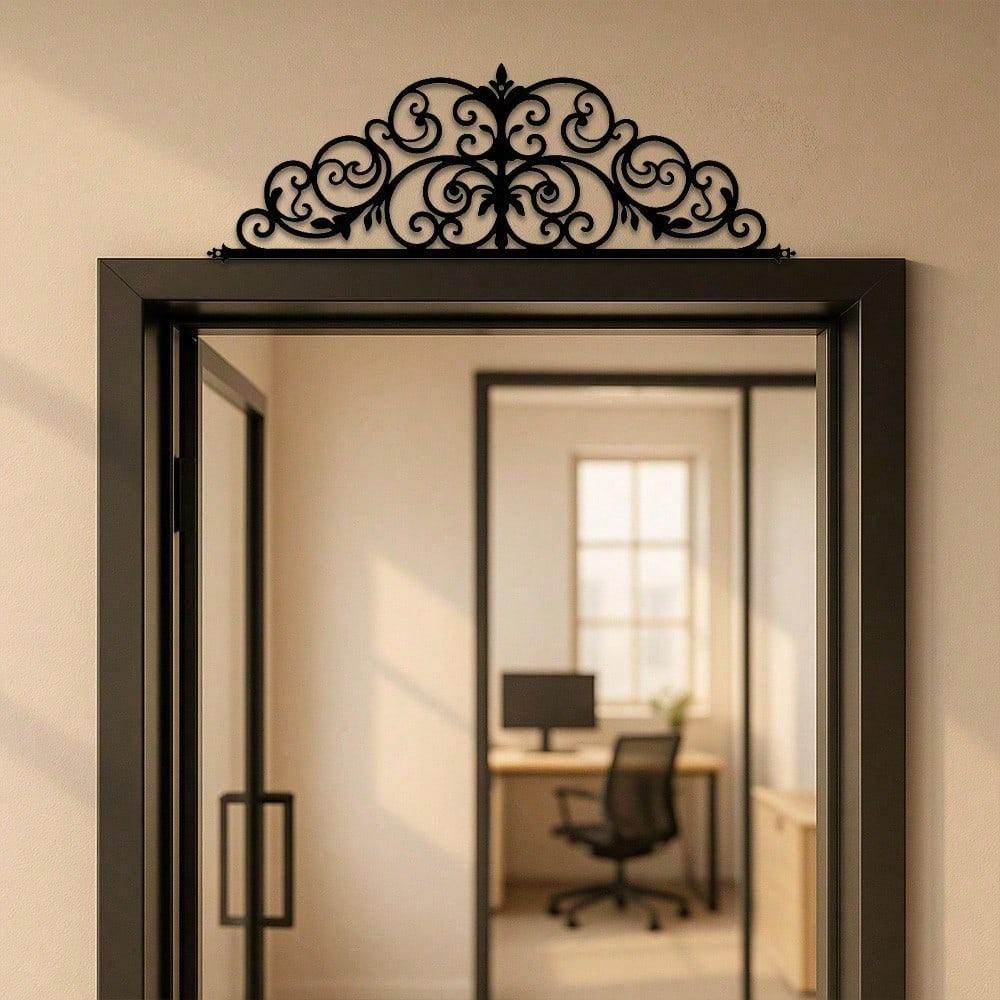 1-Piece Floral Metal Door Crown Wall Decor Home Hanging Ornament