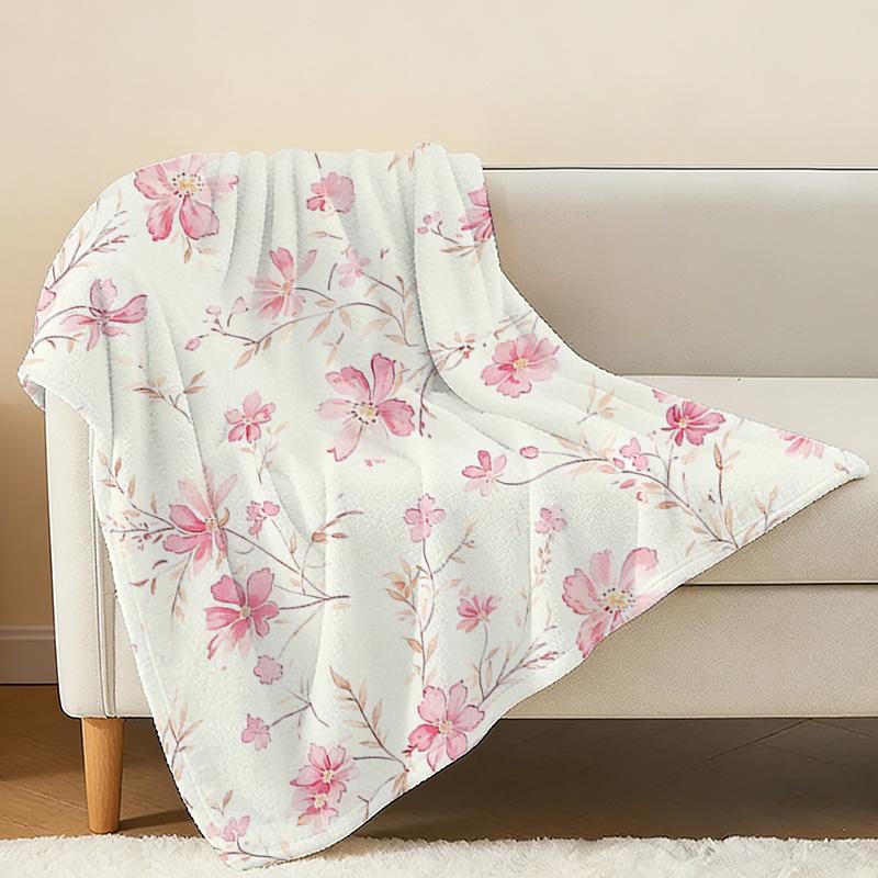 Thick Warm All-Season Flannel Blanket Soft & Cozy, Light Color, Ideal for Home, Guest Room, Christmas & Halloween