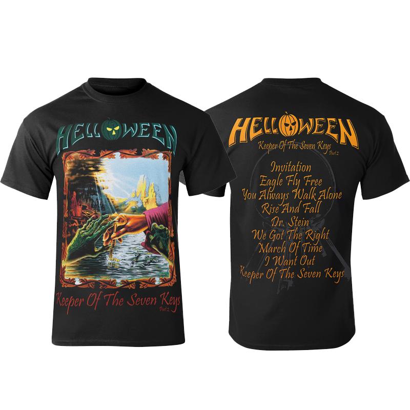 New Rock Helloween 3D-gedrucktes Herren- und Damen-T-Shirt Retro Street Rock Kleidung Rundhals Kurzarm Harajuku Top
