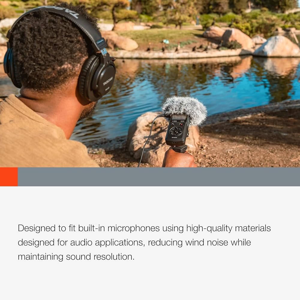 TASCAM WS-86 Portacapture/DR Series Windscreen, Microphone Windshield for Field Recording, Portable Recorders, and Handheld Recorders