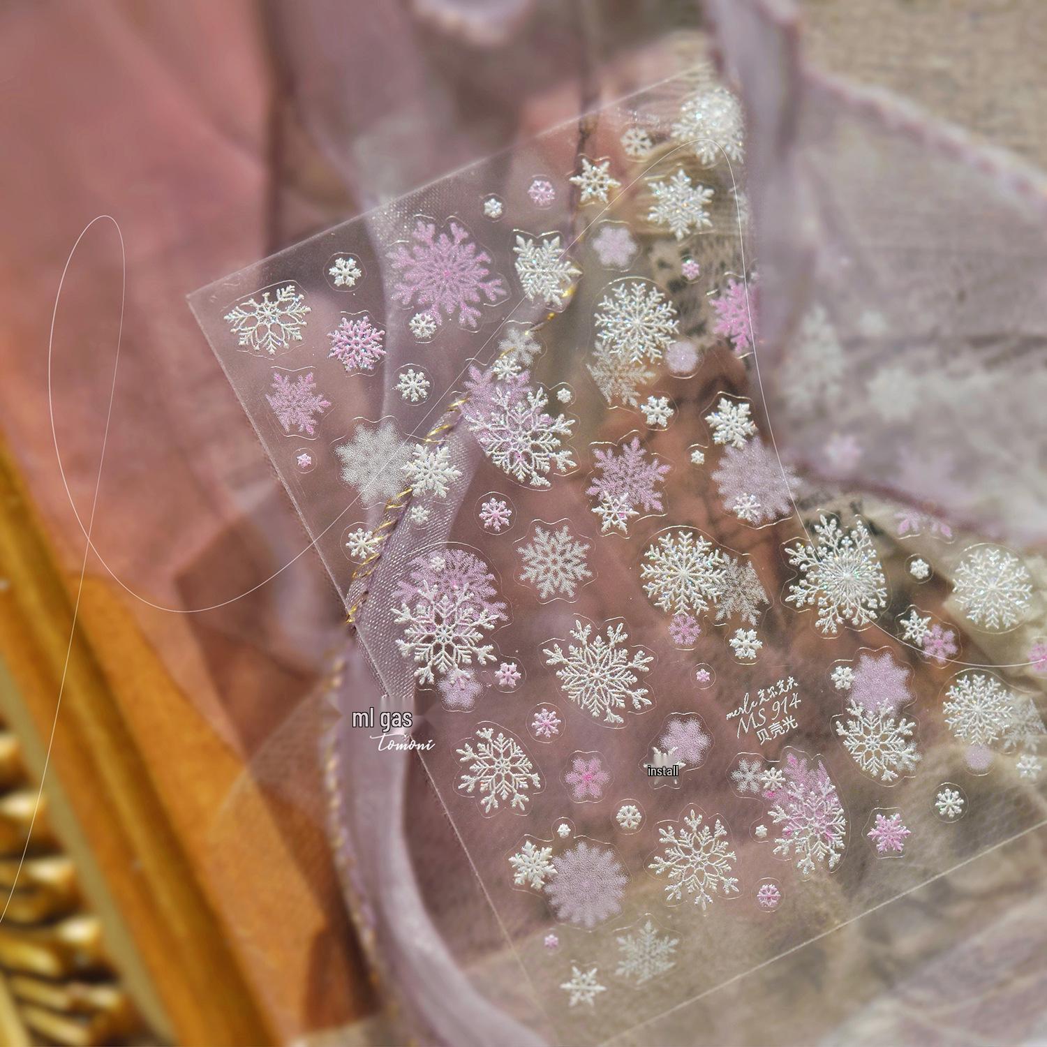 Tomoni & Moshishanfen Glitter Snowflake Luxury Nail Stickers