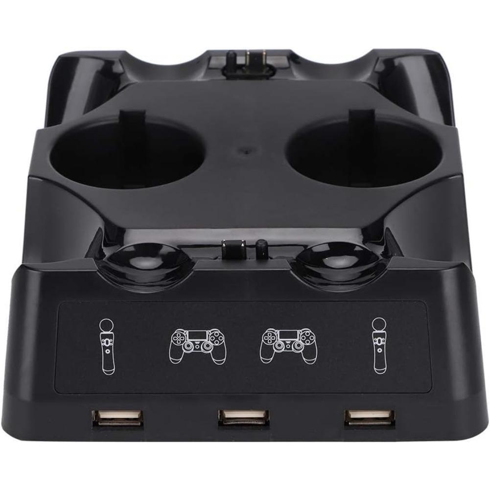 Stacja ładująca kontrolera PS4, stacja dokująca do szybkiego ładowania kontrolera ruchu PS4 VR Move z diodą LED, kompatybilna z PS4/PS4 Pro/PS4 Slim