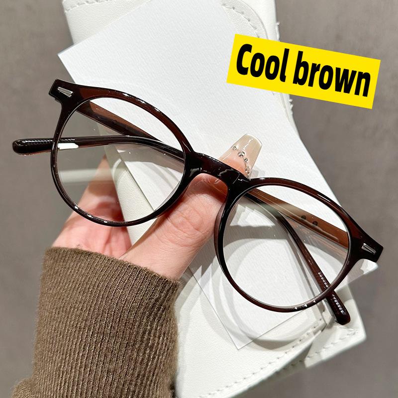 Nouvelles Lunettes Simples à Monture Ovale Petite Rétro Verres Clairs Ultra Légères Unisexe Décontractées Blocage de la Lumière Bleue Protection des Yeux