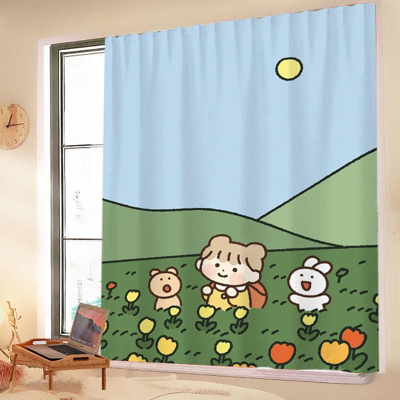 Velcro Curtains, Wind Self-Adhesive Type, No Punching, Easy Installation, Room Bedroom Decoration, Blocking Curtains, Small Curtains