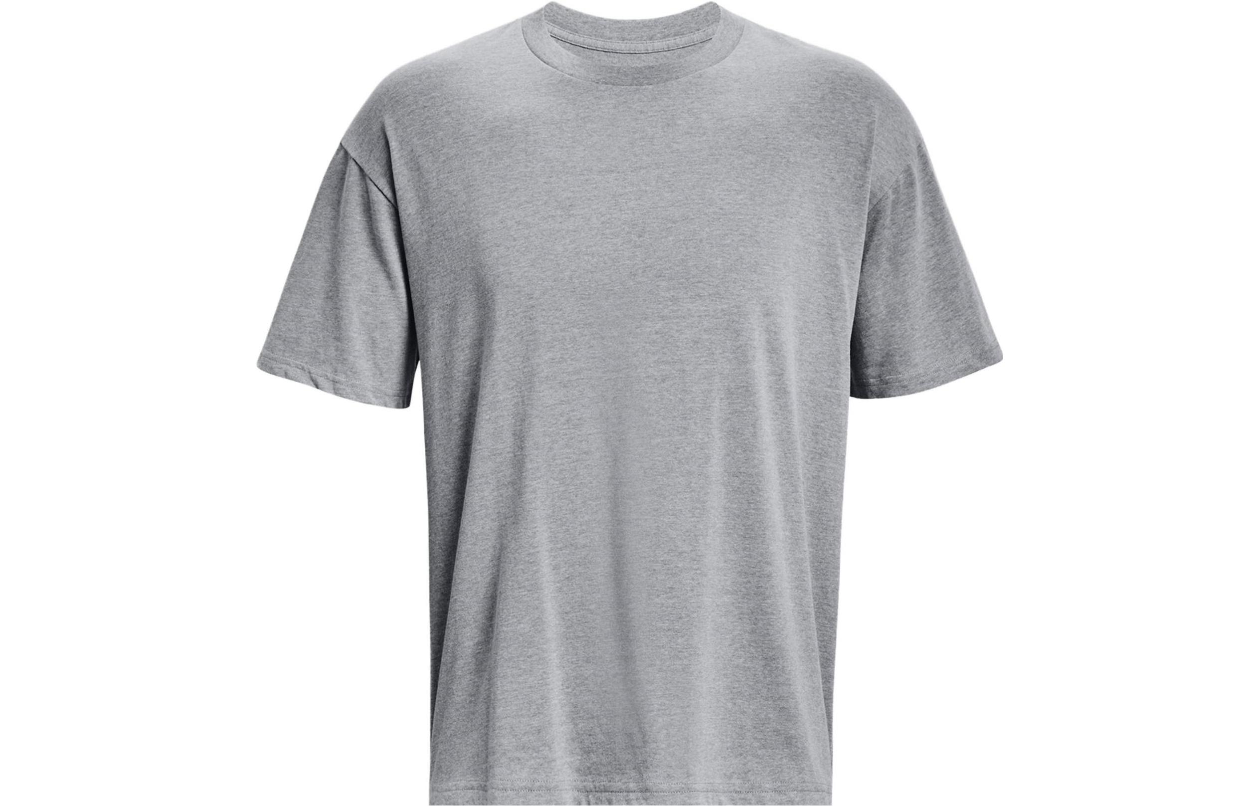 Under Armour T Shirts Men s Gray Crew Neck Moderate Straight Fit 1384037-035 L