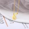 Stainless Steel Lowercase Letter Necklace with Clavicle Chain - European & American Design