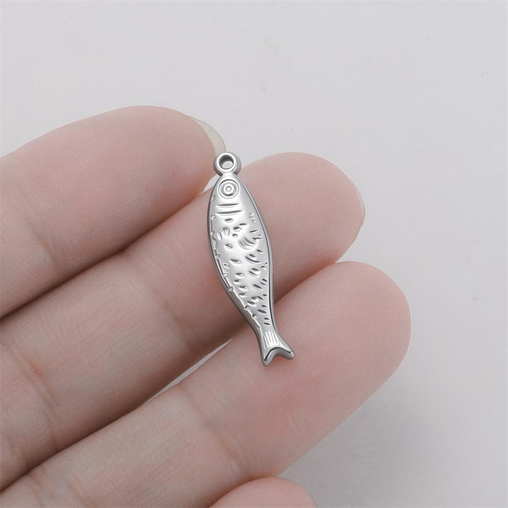 3 pcs Fish Stainless Steel Charms for Necklace Bracelet Marine Fish Pendants for DIY Jewelry Making Accessories Wholesale Gifts