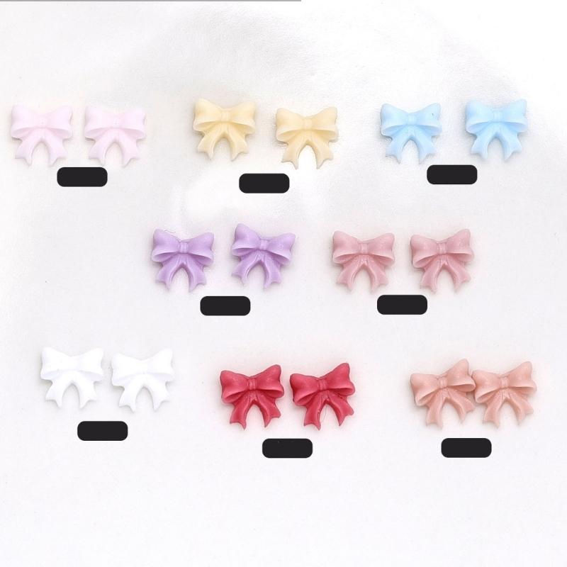 50 Stück Schleifen Nagelanhänger Einfache Schleife Nagelkunst Dekorationen Schleifen Designs Nagelzubehör Harzschleifen Nagel Strasssteine Geschenke