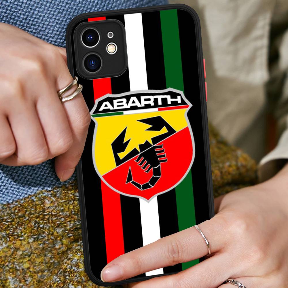 A-Abarth LOGO Matte Transparent Phone Cover For IPhone Case 16 15 14 13 12 11 Pro Max X XS Max Plus