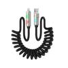 240W LED Light Spring Retractable 4-in-1 Super Fast Charging Cable for Car - iPhone, Samsung, Xiaomi