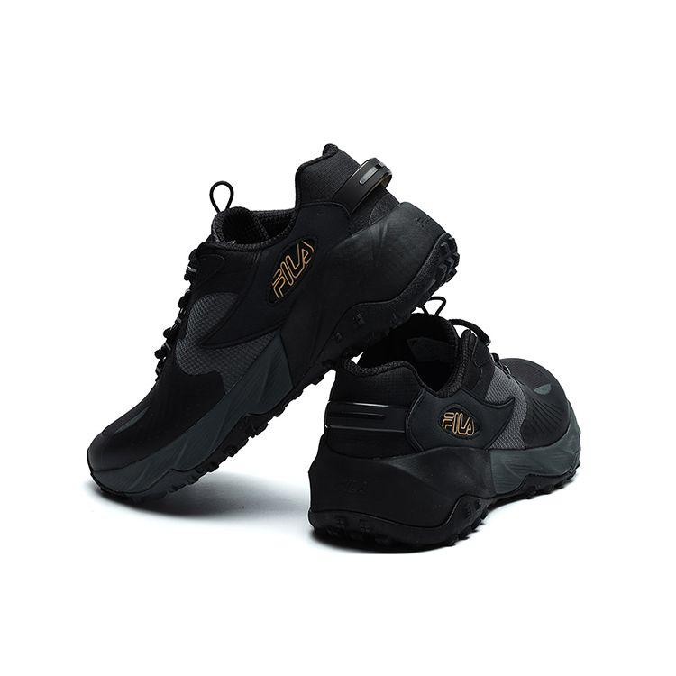 FILA Heritage-FHT Low Top Round Toe Fabric Synthetic Leather TPU Training Running Shoes Men sneaker Black A12M132209FBK