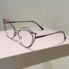 Hollowed Rim Cat Eye Glasses Women Stylish Blue Light Blocking Eyewear Trendy Luxury Brand Design Decor Optical Frames