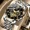 Watch for Men Trendy High End Light Luxury Versatile Quartz Watches Glow Waterproof Roman Hollow Male's Clock Watch