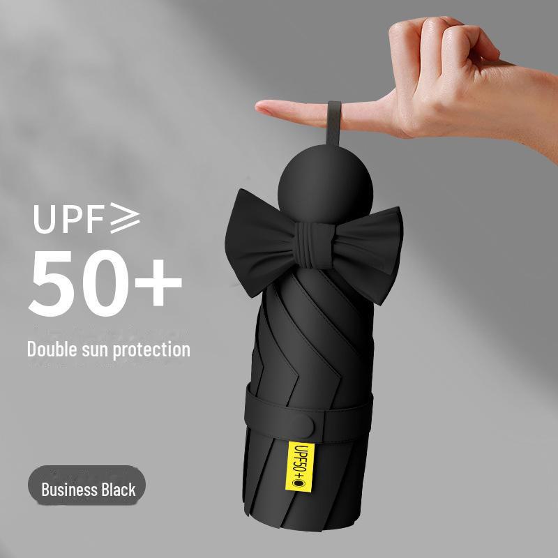 Compact Capsule Umbrella: 50% Foldable, Portable, Pocket-Size for Sunny and Rainy Days