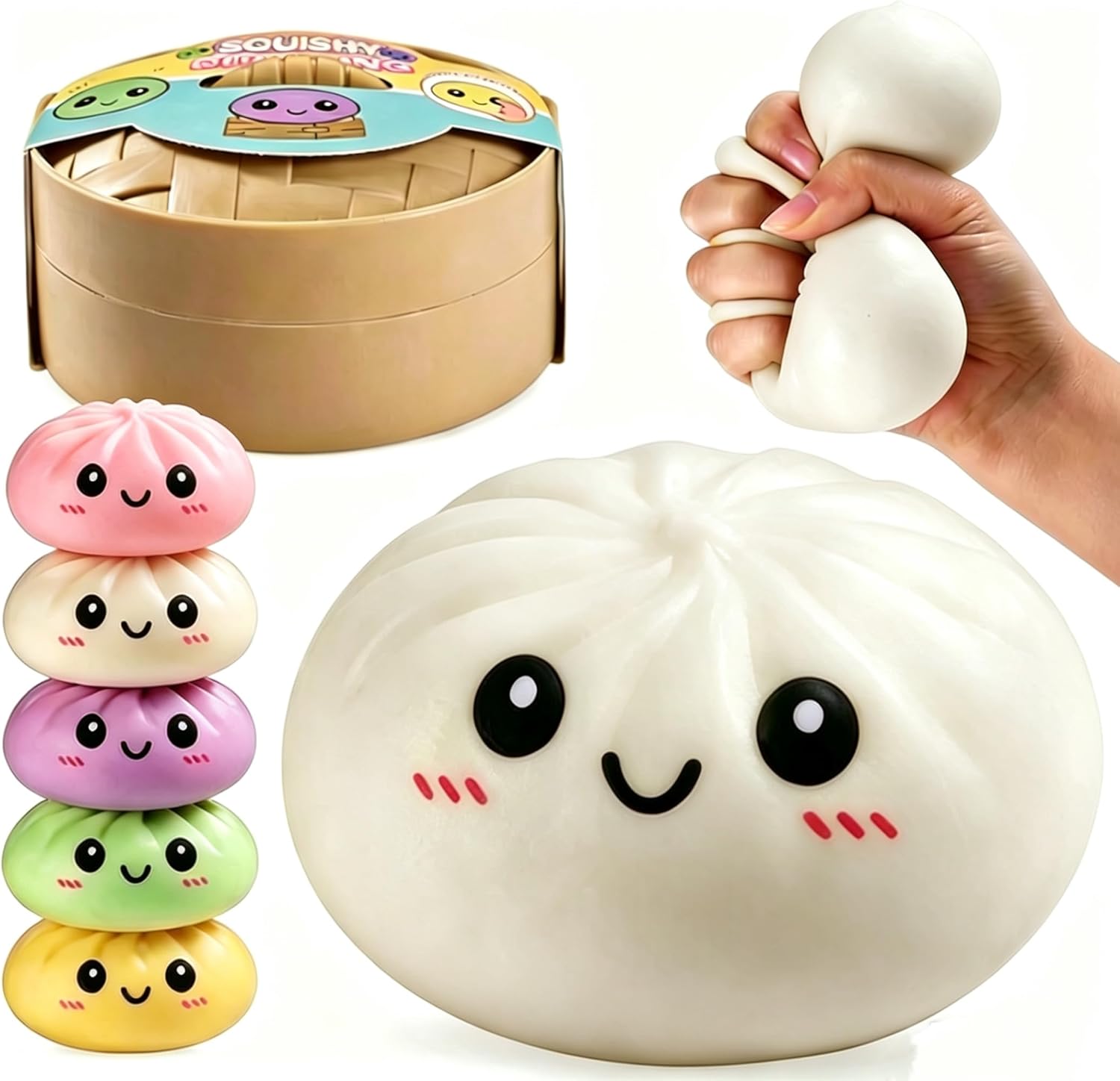 Activating Toys Mystery Dumpling Squishy Box: Maltose Texture Slow Rebound Dough Toy, Aesthetic Taba Squeeze Ball, Sensory Office Relief