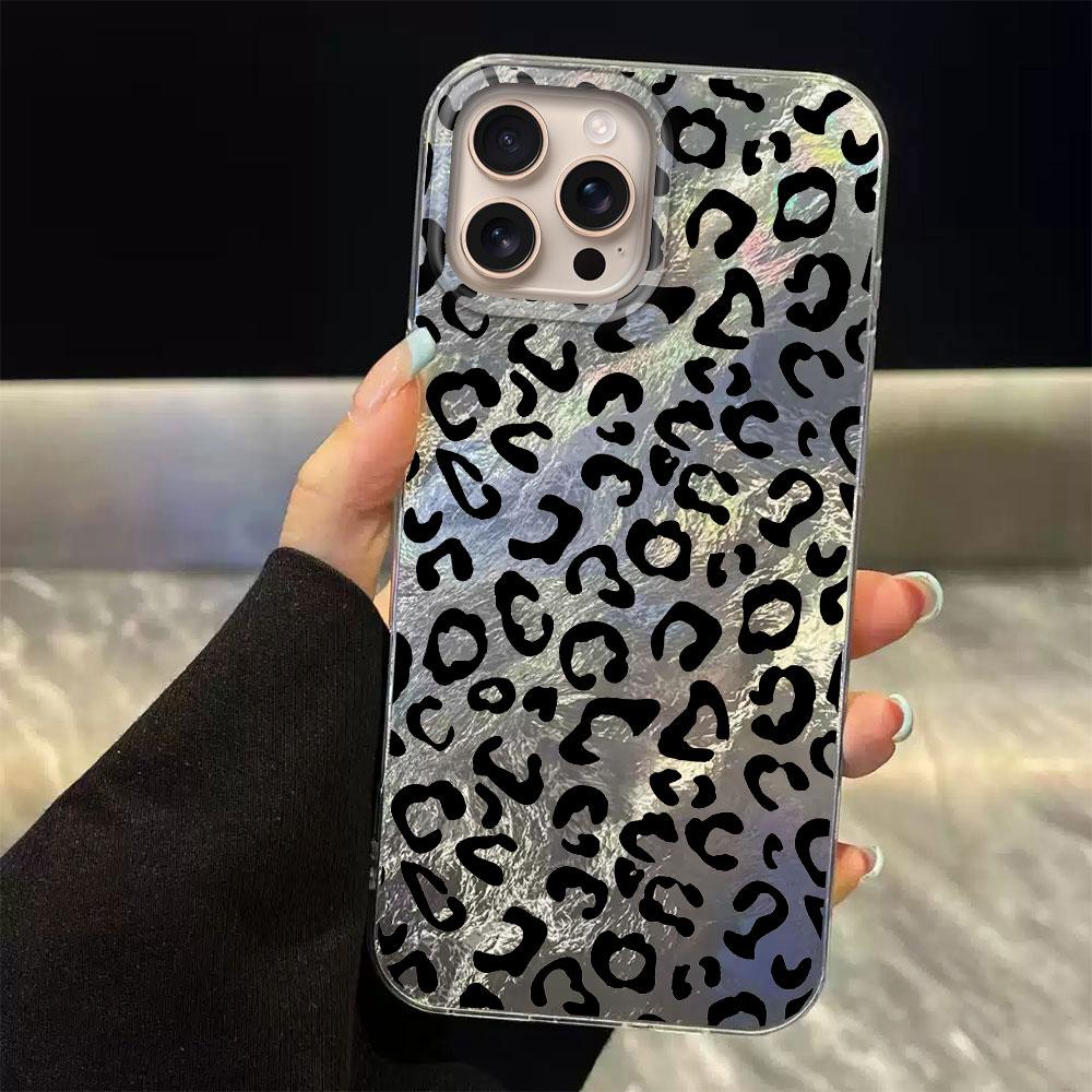 Korean Amber Gold Leopard Print Phone Case for Iphone 17 Air 16 15 14 13 11 12 Pro Max 7 8 Plus X XS XR SE 2022 2020 16e Cover