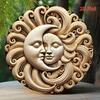 D Flat High Definition Metal Wall Art Surreal Sun and Moon Face Metal Sign Featuring a Harmonious Half Solar Half Lunar Design