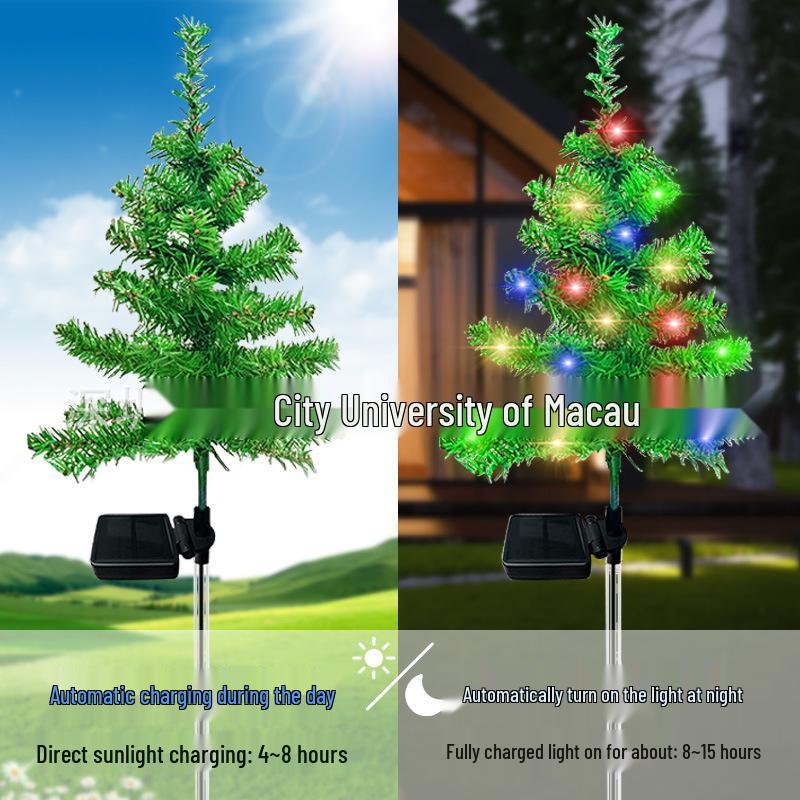 LED Solar Christmas Tree Lights: Outdoor Waterproof Decorative String Lights for Holiday Atmosphere in Courtyard and Lawn