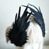Handmade Cosplay Gothic Lolita Angel Wings Hairpin Demon Headdress Harajuku Horns Embroidery Feather Hair Clip Anime Accessories